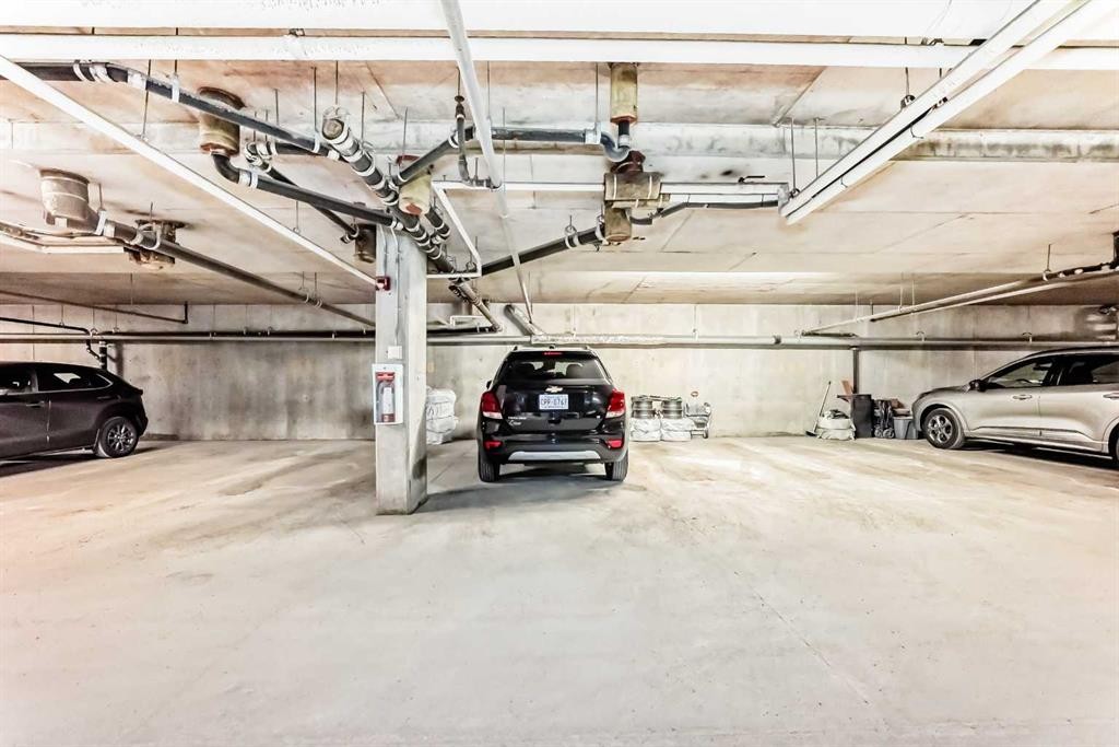 2105-211 Aspen Stone Boulevard Sw, Calgary, AB - Indoor Photo Showing Garage