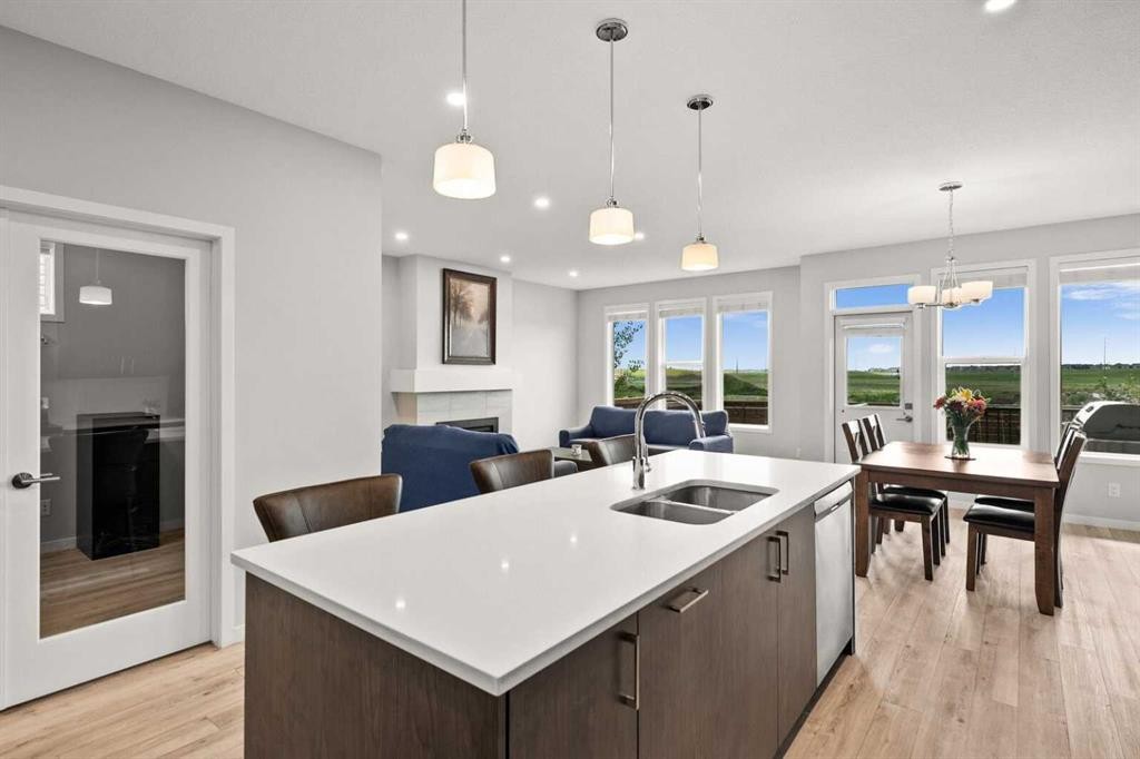 1107 Copperfield Boulevard Se, Calgary, AB - Indoor Photo Showing Kitchen With Double Sink With Upgraded Kitchen