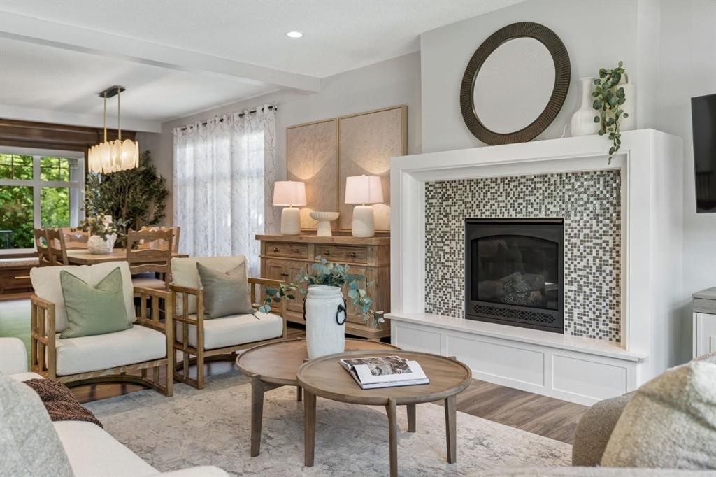 512 Memorial Drive Nw, Calgary, AB - Indoor Photo Showing Living Room With Fireplace