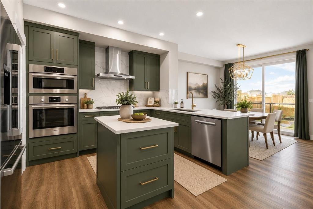 127 Creekstone Park Sw, Calgary, AB - Indoor Photo Showing Kitchen With Upgraded Kitchen