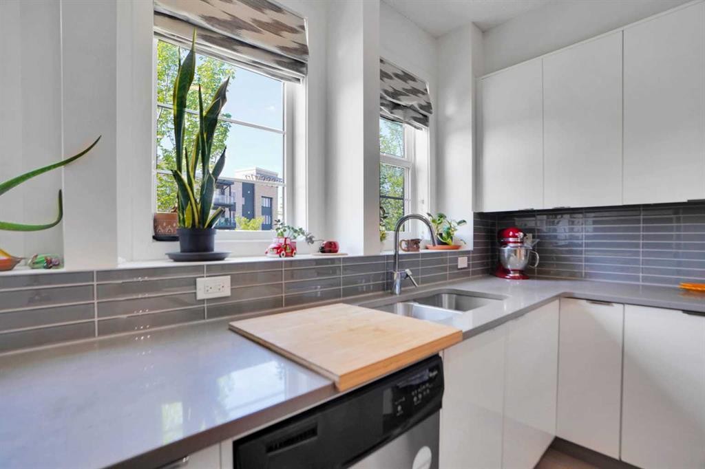 281 Walden Drive Se, Calgary, AB - Indoor Photo Showing Kitchen With Double Sink