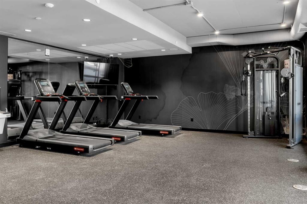 309-8375 Broadcast Avenue Sw, Calgary, AB - Indoor Photo Showing Gym Room