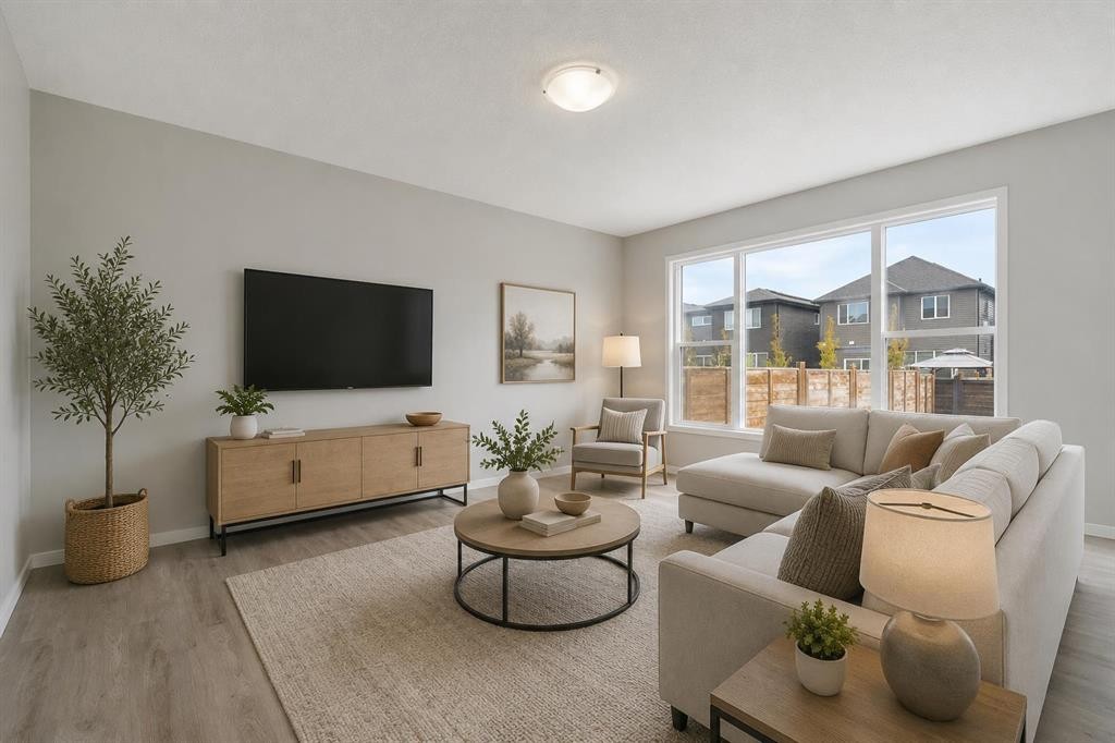 98 Seton Road Se, Calgary, AB - Indoor Photo Showing Living Room