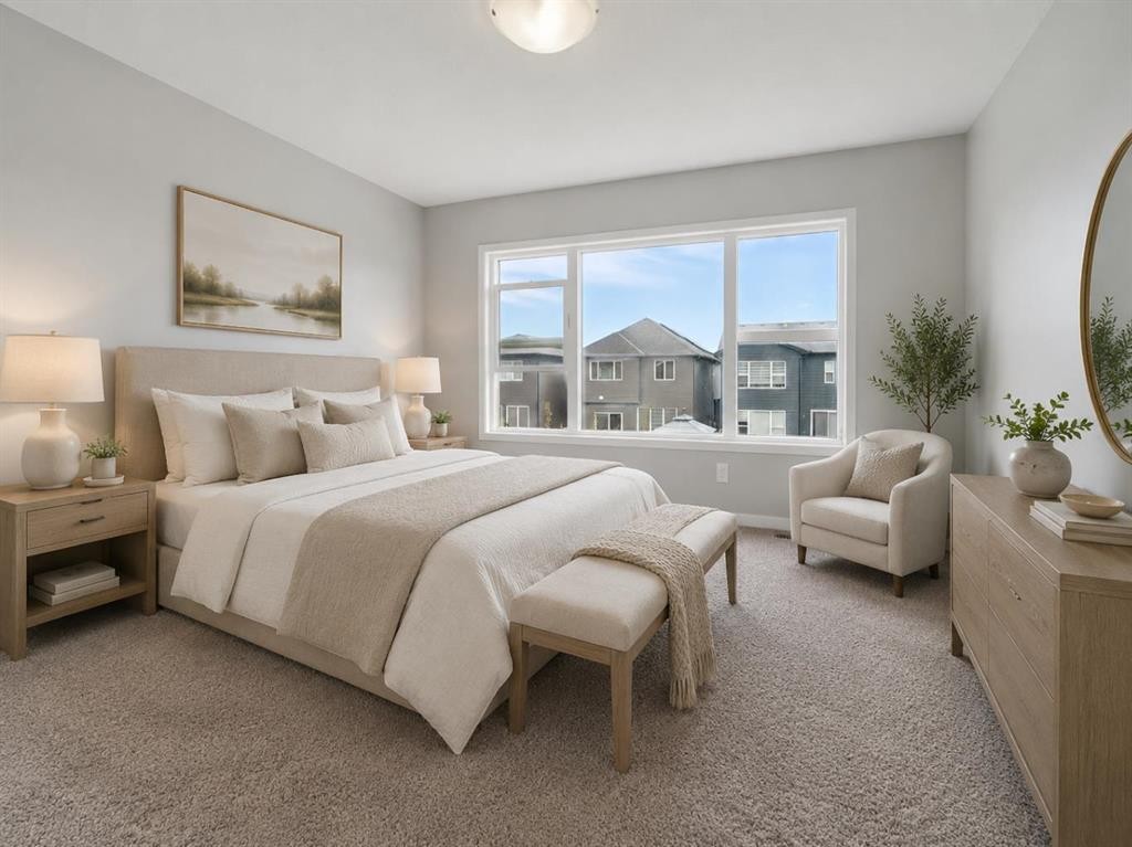 98 Seton Road Se, Calgary, AB - Indoor Photo Showing Bedroom