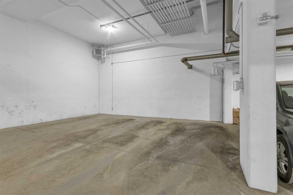 101-30 Shawnee Common Sw, Calgary, AB - Indoor Photo Showing Garage