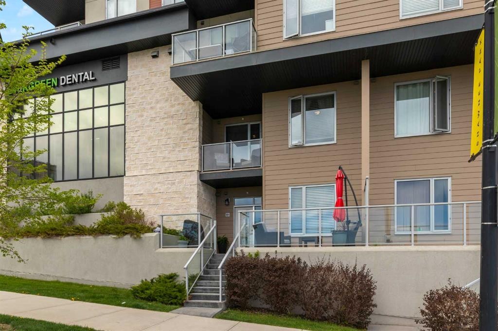 101-30 Shawnee Common Sw, Calgary, AB - Outdoor With Balcony