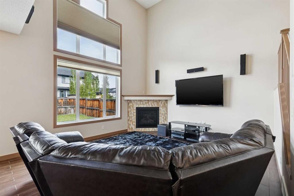 47 Silverado Skies Manor Sw, Calgary, AB - Indoor With Fireplace