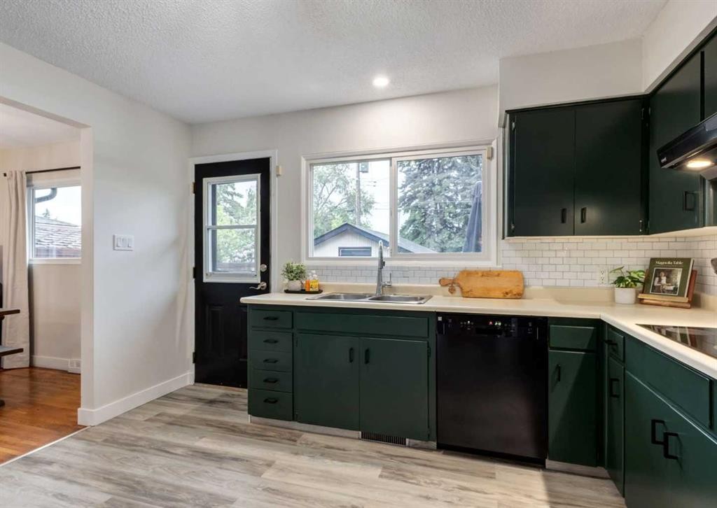 182 Fyffe Road Se, Calgary, AB - Indoor Photo Showing Kitchen With Double Sink