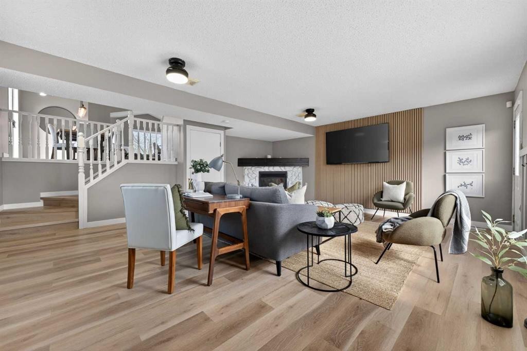 160 Citadel Bluff Close Nw, Calgary, AB - Indoor With Fireplace