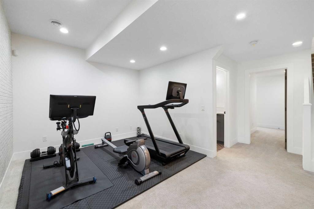 13 Shawnee Heath Sw, Calgary, AB - Indoor Photo Showing Gym Room