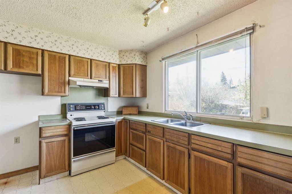 1132 Hunterston Hill Nw, Calgary, AB - Indoor Photo Showing Kitchen With Double Sink