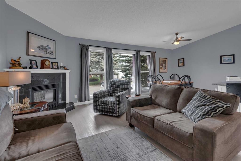67 Deersaxon Circle Se, Calgary, AB - Indoor Photo Showing Living Room With Fireplace