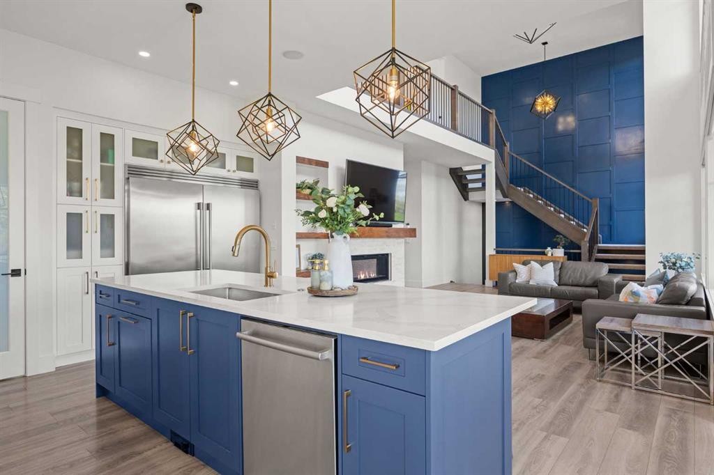 127 Kinniburgh Crescent, Chestermere, AB - Indoor Photo Showing Kitchen With Upgraded Kitchen