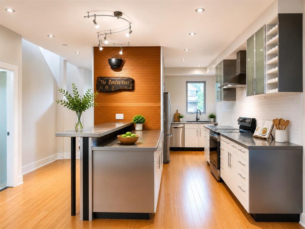 131 8 Avenue Ne, Calgary, AB - Indoor Photo Showing Kitchen With Upgraded Kitchen