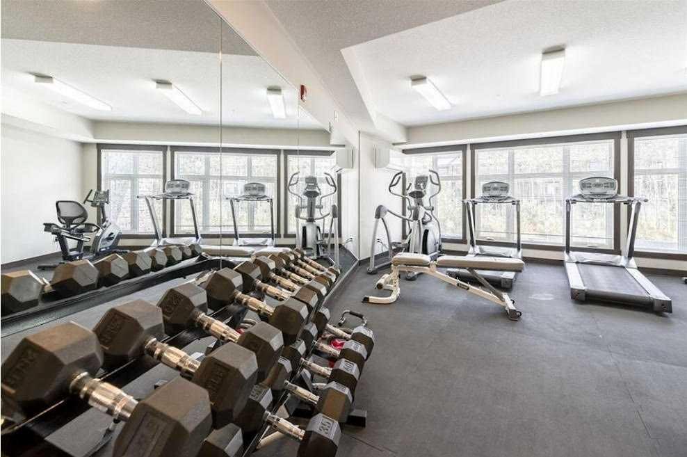 216-35 Aspenmont Heights Sw, Calgary, AB - Indoor Photo Showing Gym Room