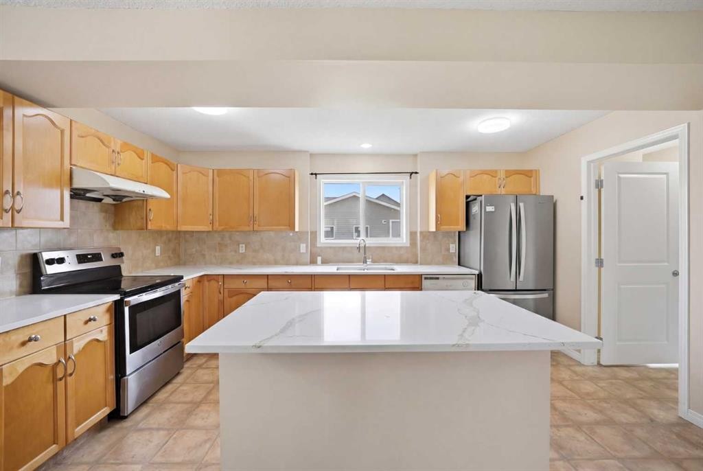 35 Saddlebrook Link Ne, Calgary, AB - Indoor Photo Showing Kitchen With Stainless Steel Kitchen