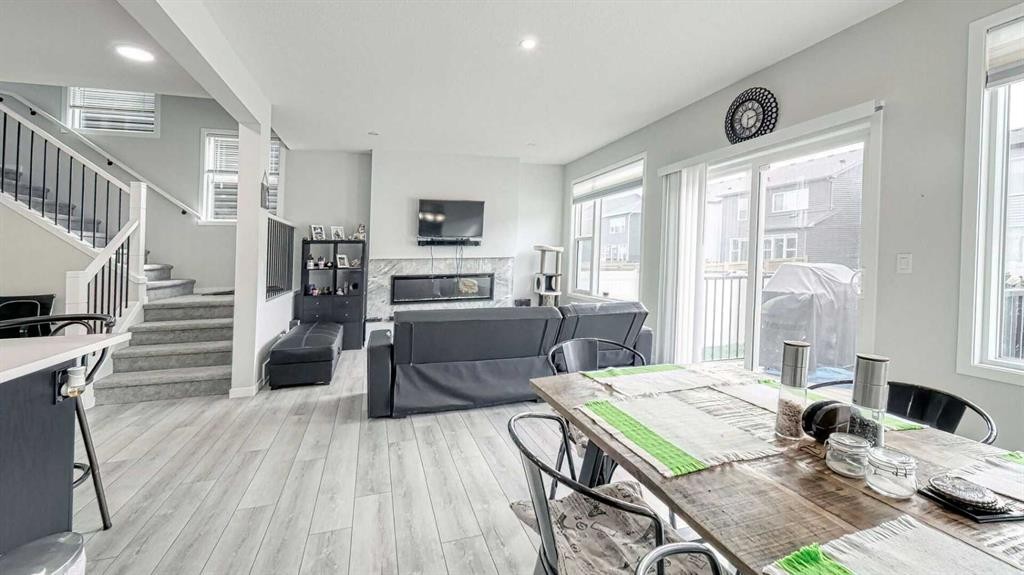67 Setonstone Row Se, Calgary, AB - Indoor With Fireplace