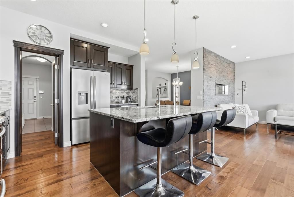 127 Marquis Grove Se, Calgary, AB - Indoor Photo Showing Kitchen With Upgraded Kitchen