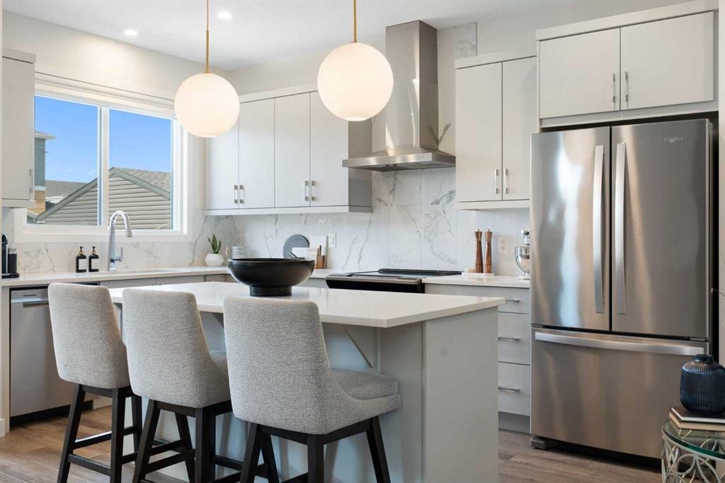 3872 202 Avenue Se, Calgary, AB - Indoor Photo Showing Kitchen With Stainless Steel Kitchen With Upgraded Kitchen
