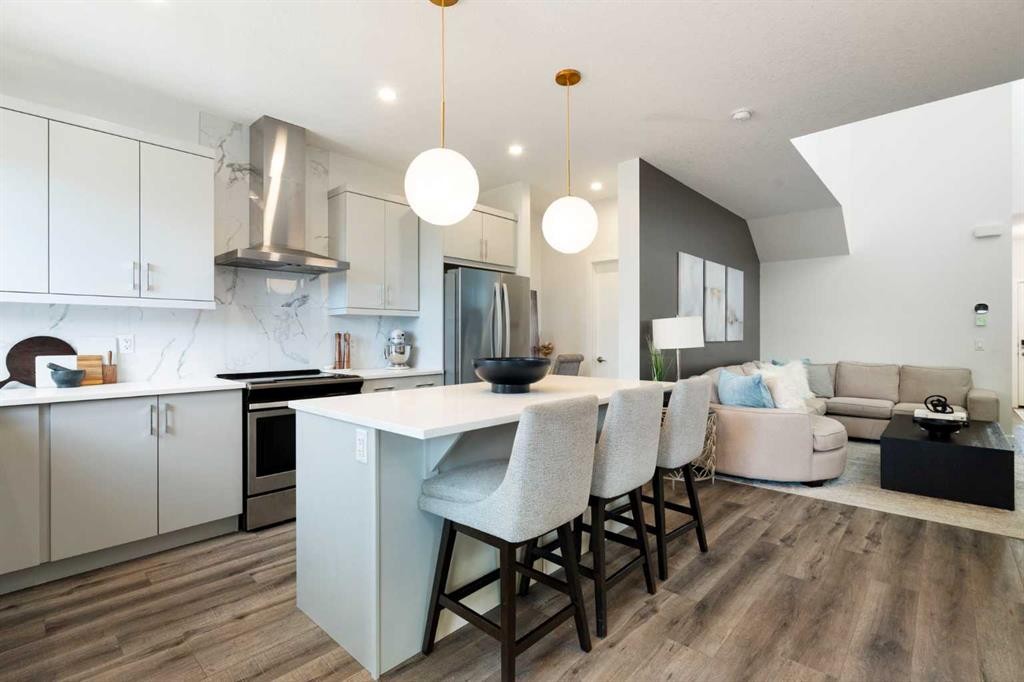 3872 202 Avenue Se, Calgary, AB - Indoor Photo Showing Kitchen With Stainless Steel Kitchen With Upgraded Kitchen