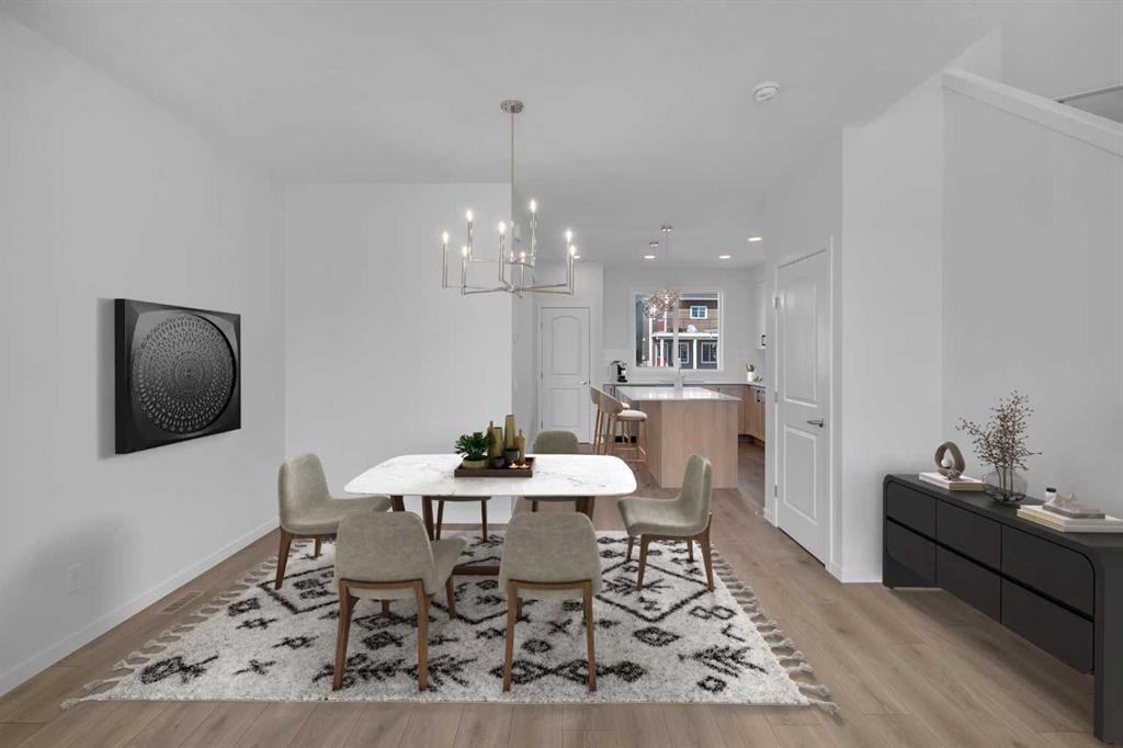 541 Bayview Street Sw, Airdrie, AB - Indoor Photo Showing Dining Room
