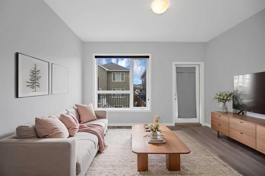 411-301 Redstone Boulevard Ne, Calgary, AB - Indoor Photo Showing Living Room