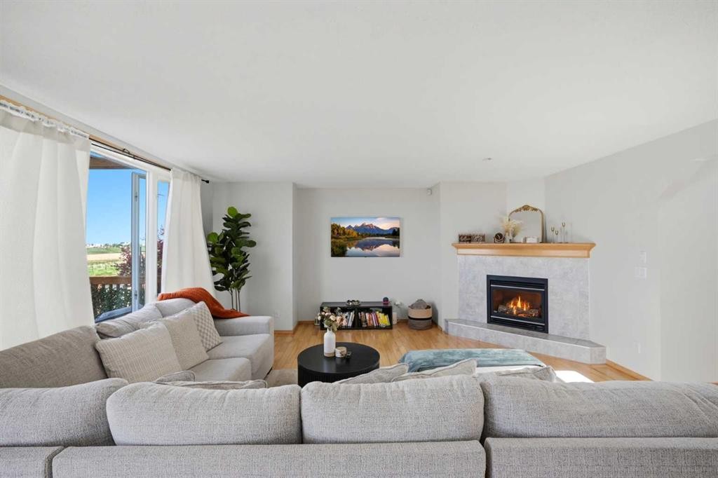101 Coville Crescent Ne, Calgary, AB - Indoor Photo Showing Living Room With Fireplace