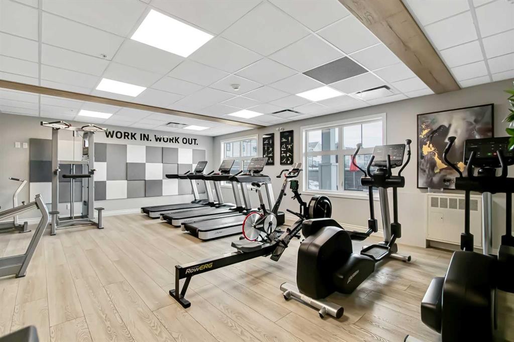 208-255 Les Jardins Park Se, Calgary, AB - Indoor Photo Showing Gym Room