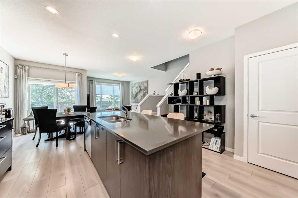 984 Seton Circle Se, Calgary, AB - Indoor Photo Showing Kitchen With Double Sink