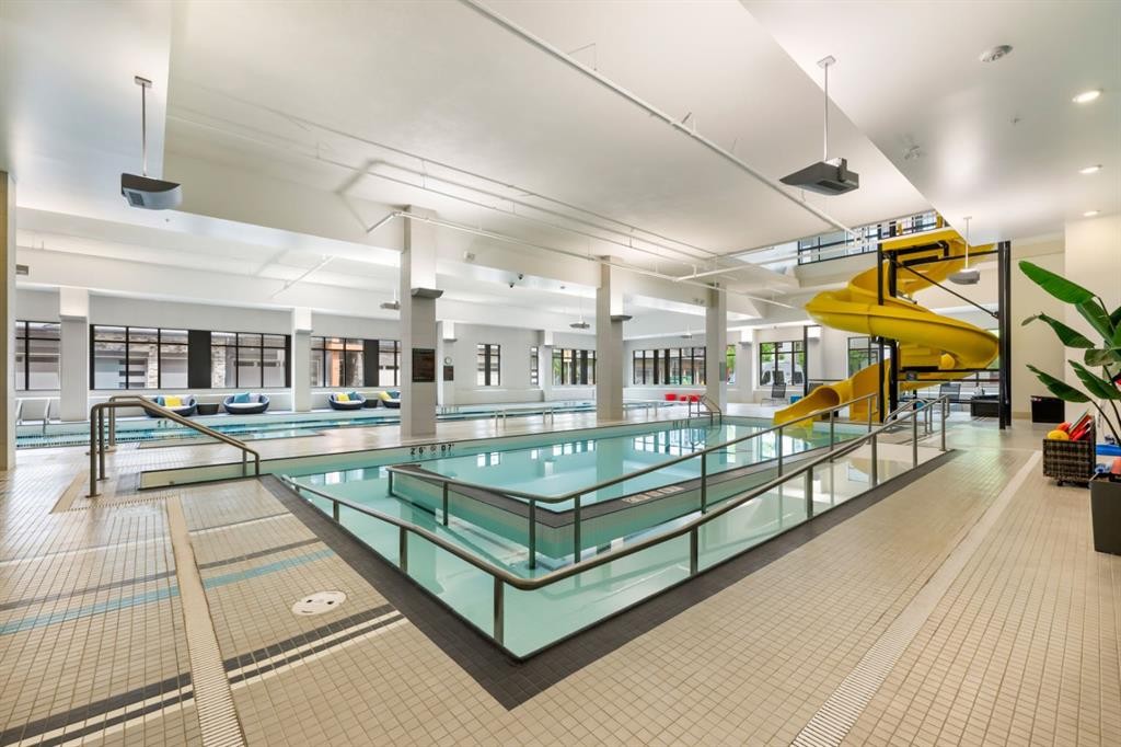 128-122 Mahogany Centre Se, Calgary, AB - Indoor Photo Showing Other Room With In Ground Pool