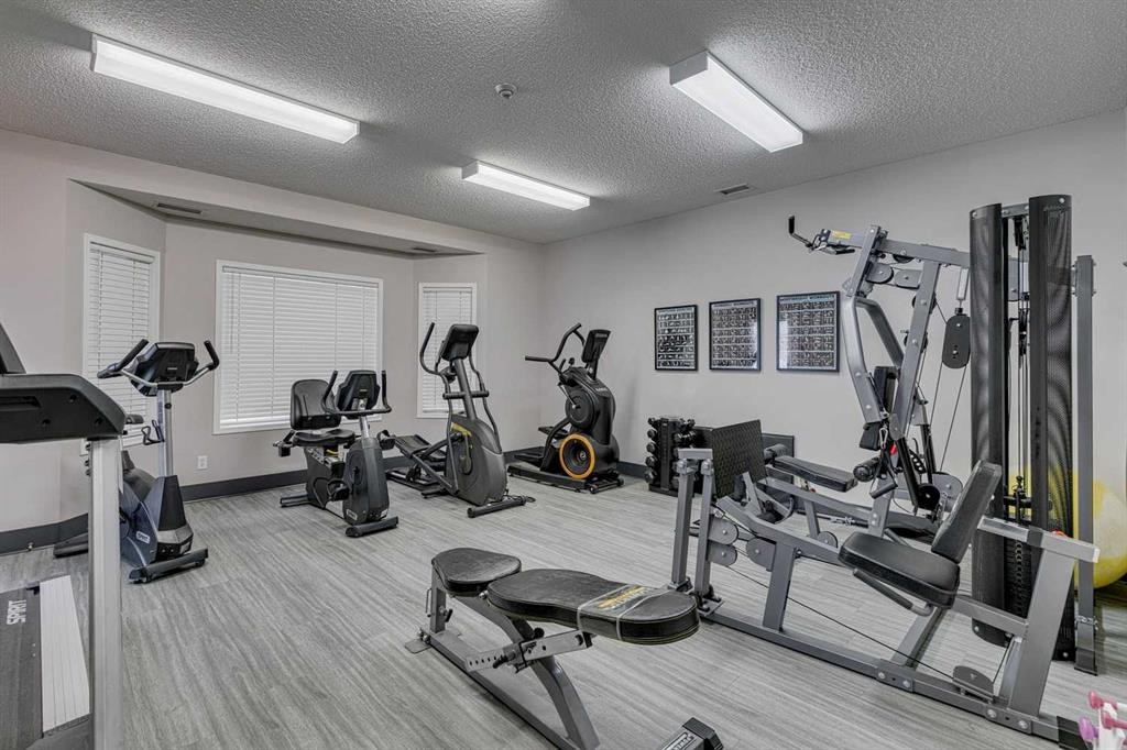 1213-1213 Sienna Park Green Sw, Calgary, AB - Indoor Photo Showing Gym Room