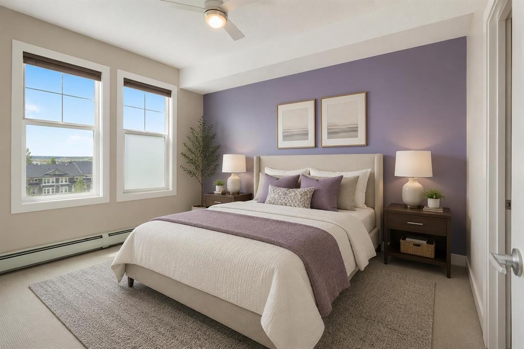 412-2300 Evanston Square Nw, Calgary, AB - Indoor Photo Showing Bedroom