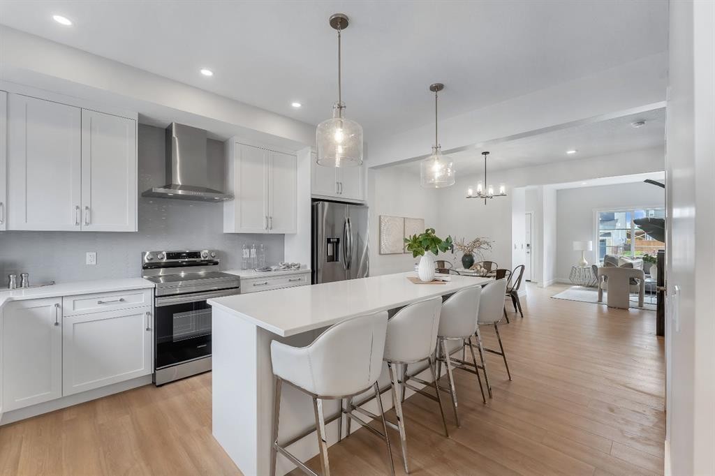 416 Lewiston Landing Ne, Calgary, AB - Indoor Photo Showing Kitchen With Upgraded Kitchen