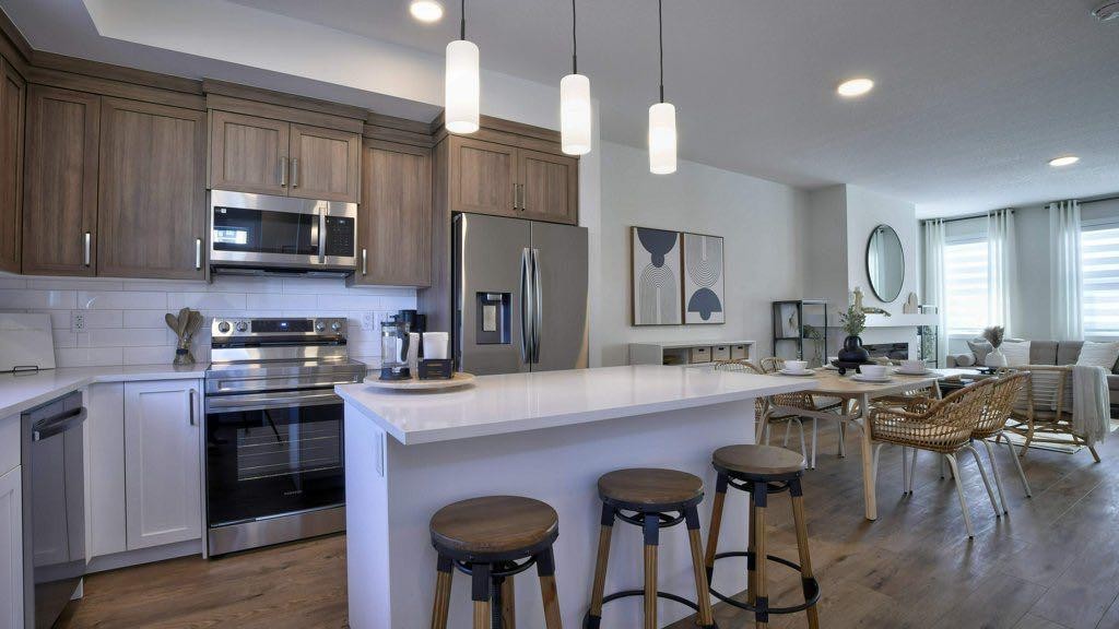 311 Wolf River Drive Se, Calgary, AB - Indoor Photo Showing Kitchen With Stainless Steel Kitchen With Upgraded Kitchen