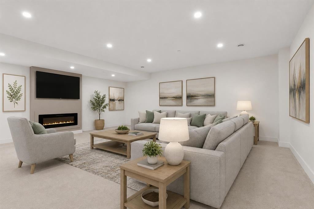 26 St Andrews Close, Lyalta, AB - Indoor Photo Showing Living Room With Fireplace