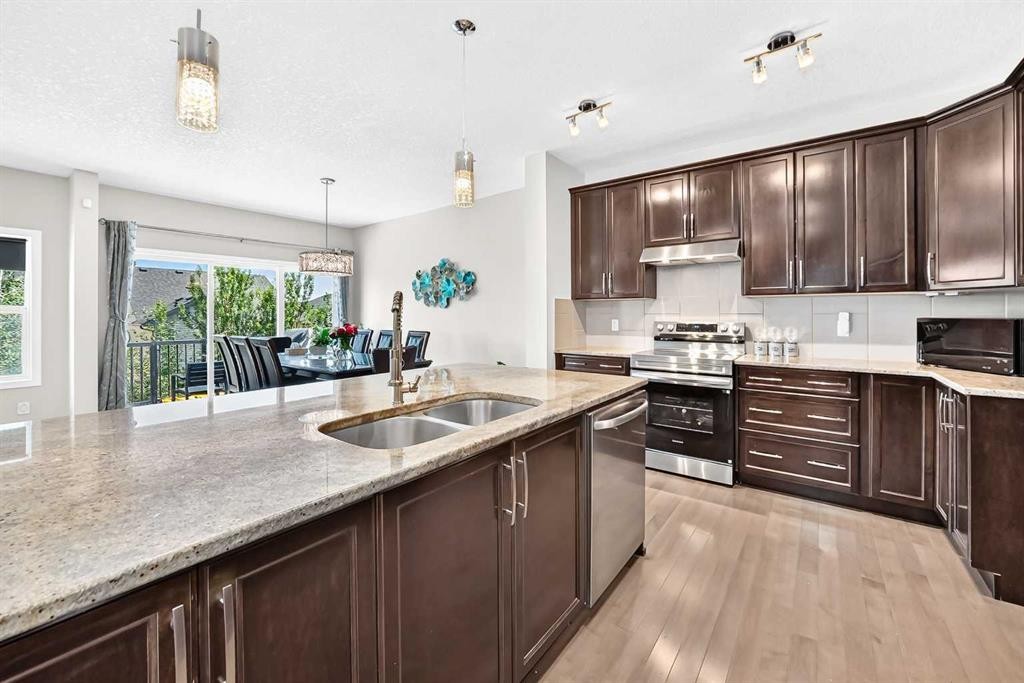 56 Panatella Parade Nw, Calgary, AB - Indoor Photo Showing Kitchen With Double Sink