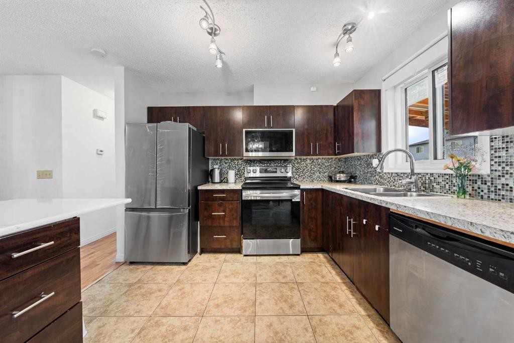 143 Castlebrook Rise Ne, Calgary, AB - Indoor Photo Showing Kitchen With Double Sink