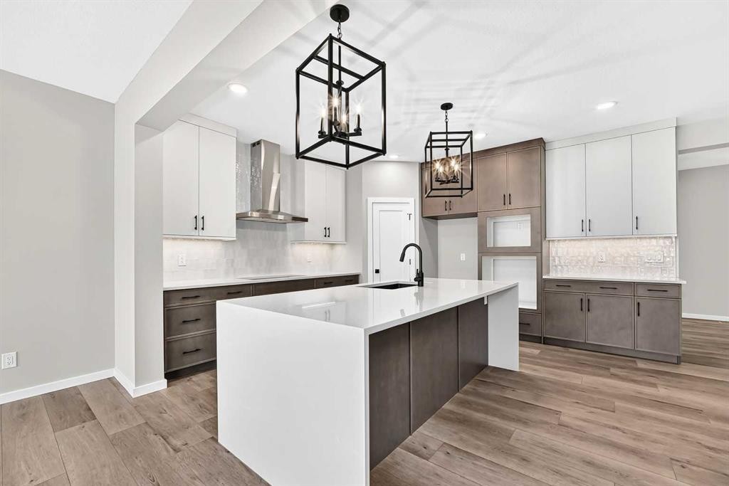 48 Creekside Path Sw, Calgary, AB - Indoor Photo Showing Kitchen With Upgraded Kitchen