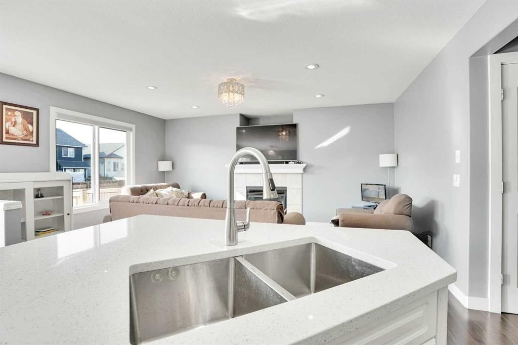 151 Saddlehorn Close Ne, Calgary, AB - Indoor Photo Showing Kitchen With Double Sink