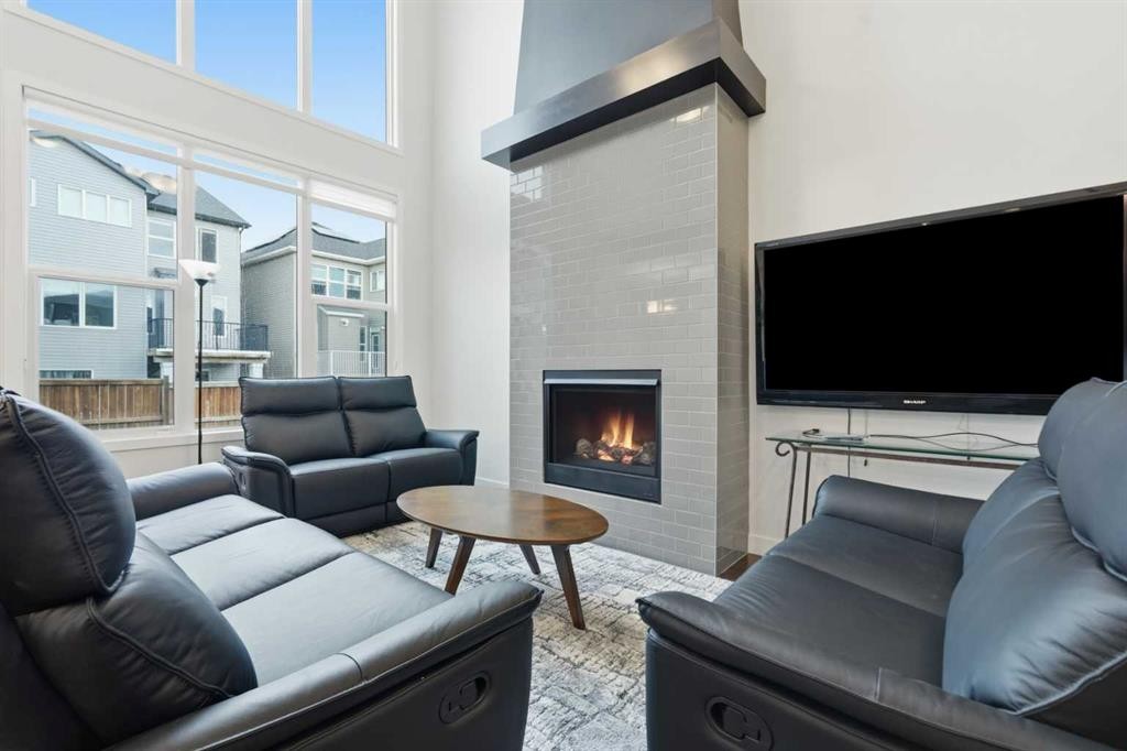 37 Nolanhurst Crescent Nw, Calgary, AB - Indoor Photo Showing Living Room With Fireplace
