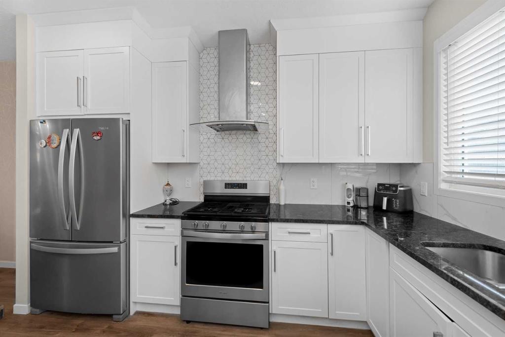 59 Cornerbrook Avenue Ne, Calgary, AB - Indoor Photo Showing Kitchen With Stainless Steel Kitchen