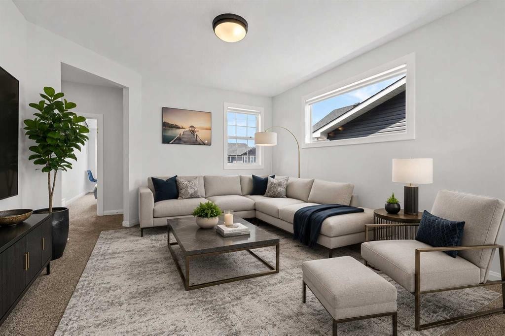195 Evansfield Close Nw, Calgary, AB - Indoor Photo Showing Living Room