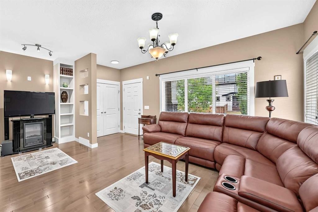 41 Skyview Ranch Manor Ne, Calgary, AB - Indoor Photo Showing Living Room With Fireplace