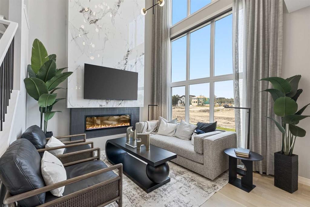 412 Legacy Circle Se, Calgary, AB - Indoor Photo Showing Living Room With Fireplace