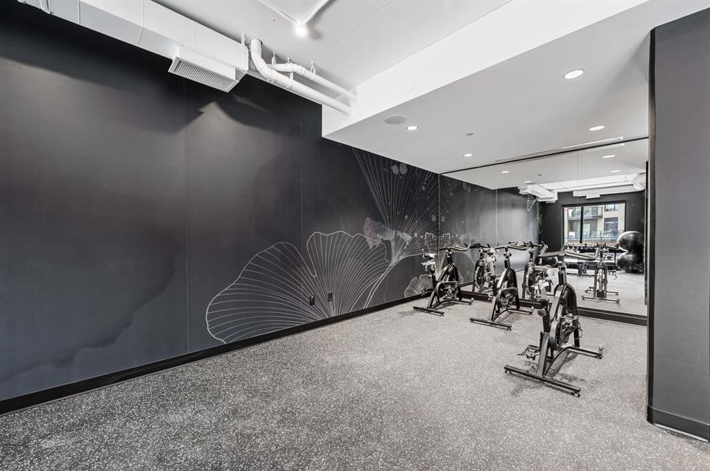 701-8375 Broadcast Avenue Sw, Calgary, AB - Indoor Photo Showing Gym Room