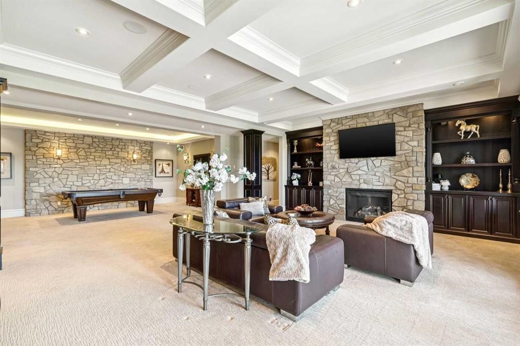 39 Red Willow Crescent West, Rural Foothills County, AB - Indoor With Fireplace