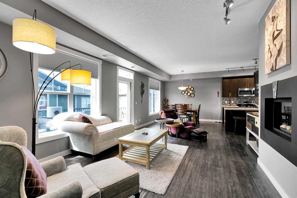 410 Cranford Walk Se, Calgary, AB - Indoor Photo Showing Living Room