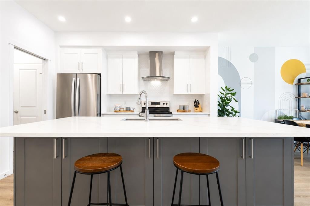229 Masters Row Se, Calgary, AB - Indoor Photo Showing Kitchen With Upgraded Kitchen