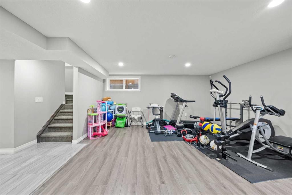 27 Mahogany Crescent Se, Calgary, AB - Indoor Photo Showing Gym Room