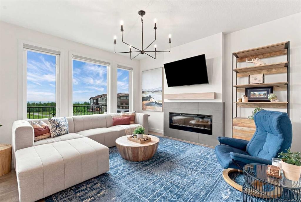 826 Alpine Drive Sw, Calgary, AB - Indoor Photo Showing Living Room With Fireplace